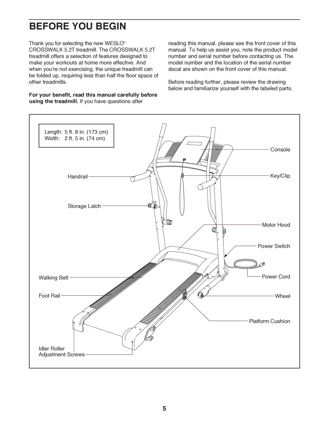 Weslo WLTL31312.0 user manual Before You Begin 